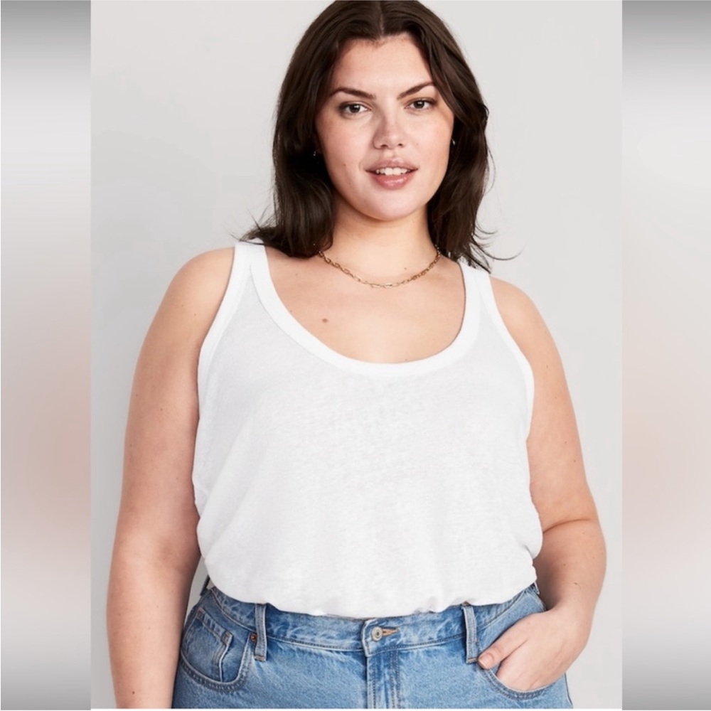 2 Old Navy EveryWear Slub-Knit Tank Top White 2X